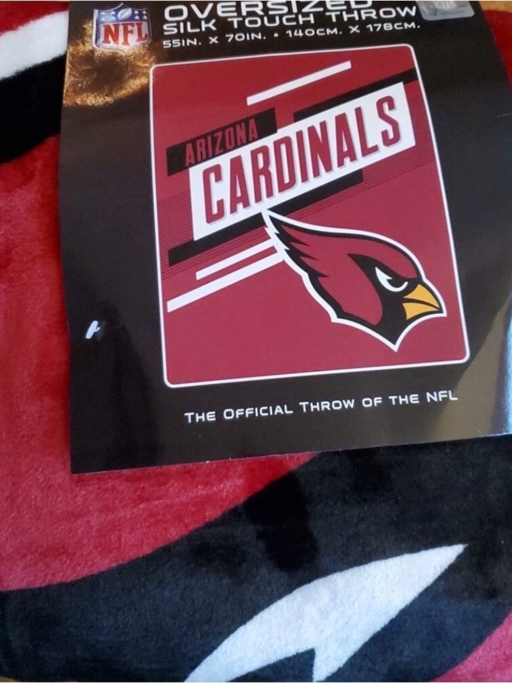 NFL Arizona Cardinals Plush Throw - Cardinal Red/Black/White/Gold